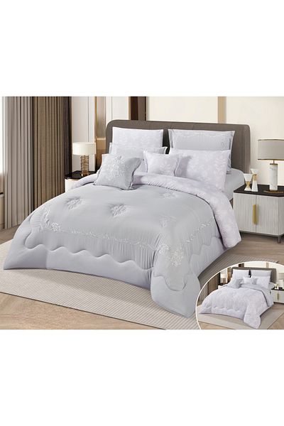 HOURS Horse 8-Piece Soft Embroidered Double-Sided Heavy Fill Quilt Set Cornelia-003