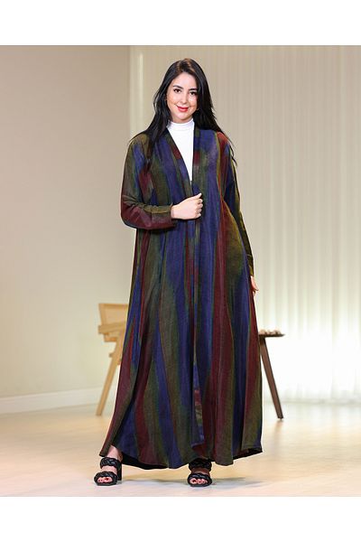 Elegant عبايه جاكر تركي مموج مع طرحة