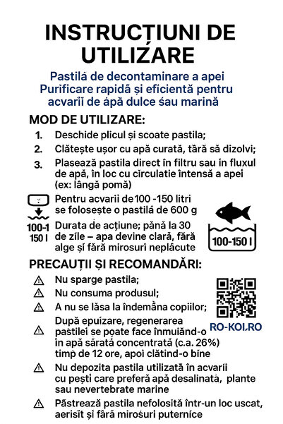 YEE aquarium decontamination pills 600gr YFM-056