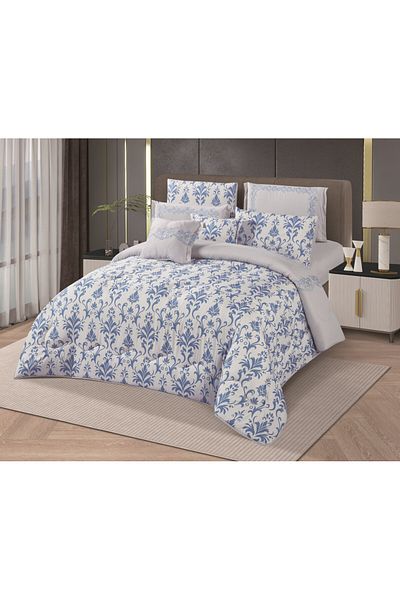 HOURS Horse 8-Piece Soft Embroidered Double-Sided Heavy Fill Quilt Set Cornelia-008