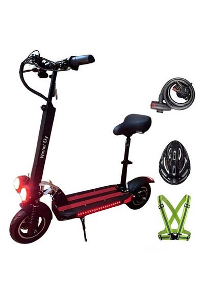 Winner sky Electric Scooter E10 with 50km Mileage, 1000W Motor, Full Foldability, 48V 13Ah Battery,