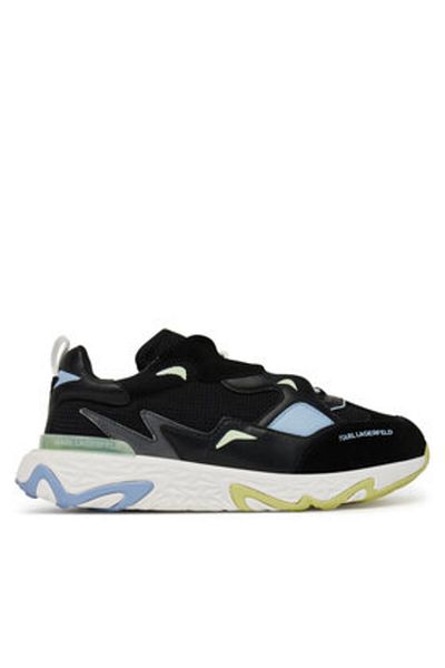 Karl Lagerfeld Men's Sneakers black KARL LAGERFELD-KL52424 40B BLACK LEATHER & TEXTILE W/BLUE