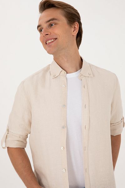 U.S. Polo Assn. Men's Stone Long Sleeve Shirt 50299597-Vr049