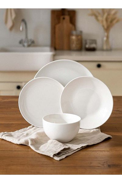 cera 16-Piece Porcelain Dinner Set White