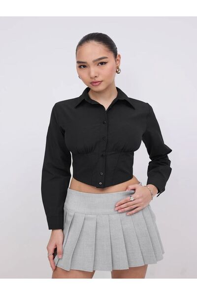 Etos Жіноча коротка сорочка - Slim Fit, вузький крій, еластичний пояс