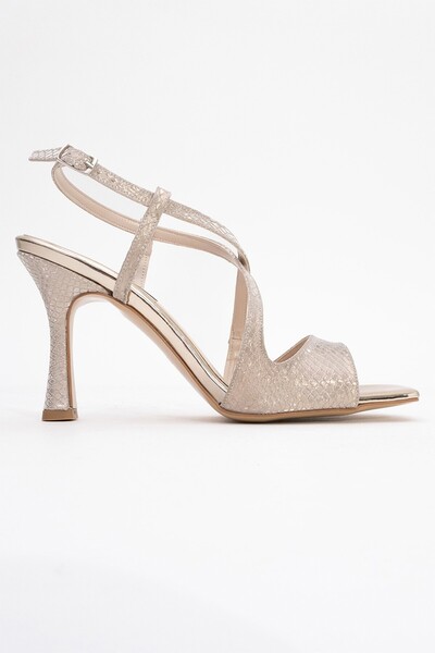 Lizy Shoes Kroko Parlak Topuklu Ayakkabı