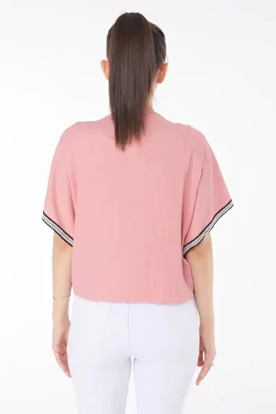 KAZAX V-Neck Gathered Detailed Blouse