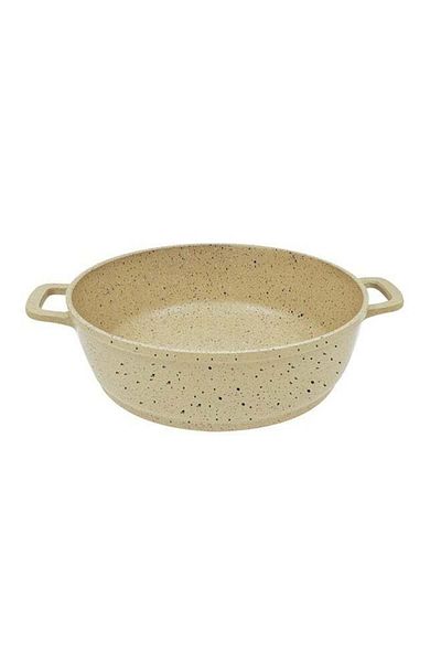 Procila Non-Stick Granite Shallow Pot Without Lid Beige 28cm