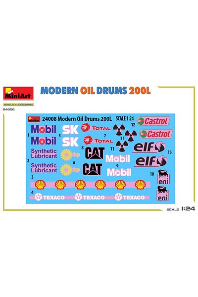 MiniArt 1:24 Modern Oil Barrels 200L