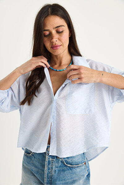 Bianco Lucci Cămașă de damă cu jumătate de mânecă și buzunar unic 60282013