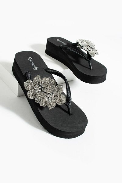 Elf Shoes & Bags Elf Shoes Platform Stone Flower Flip Flops
