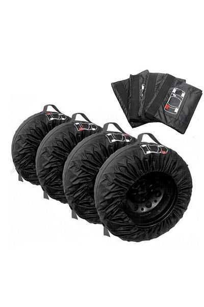 SMARTECH Set 4 huse roti auto, cu maner, impermeabil, pentru dimensiunea 13-16, Negru