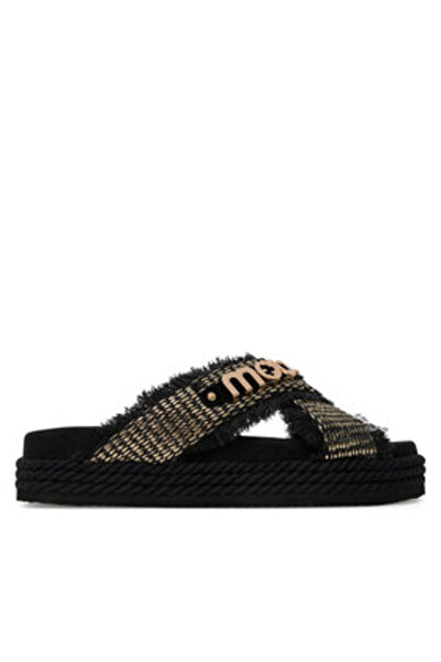 Mou Women's Flip-flops black MOU-MU.SW451009K RMBLA RAFFIA METAL/BLACK