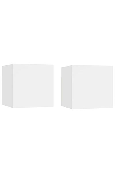 vidaxl Bedside Cabinets 2 pcs White 30.5x30x30 cm Engineered Wood