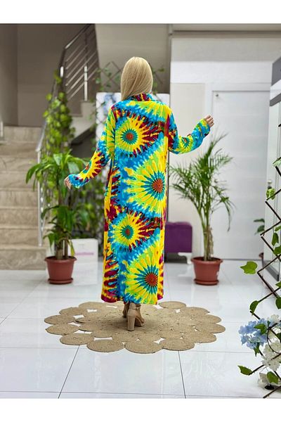 Punta Otantik Sln31114 Cotton Viscose Buttoned Long Selin Dress