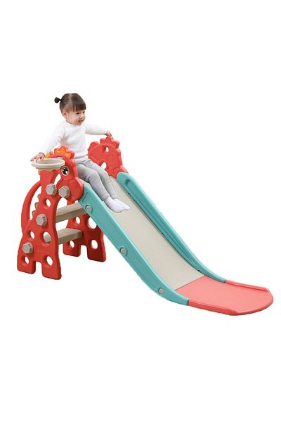Ma Baby زحليقة قابلة للطي للأطفال، زحليقة للأطفال من عمر 1 إلى 3 سنوات، مجموعة ألعاب داخلية وخارجية، لون أحمر