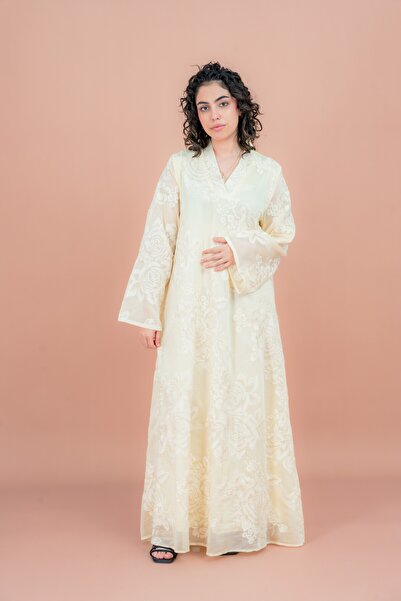 IKKXA جلابية مطرزة بالورود