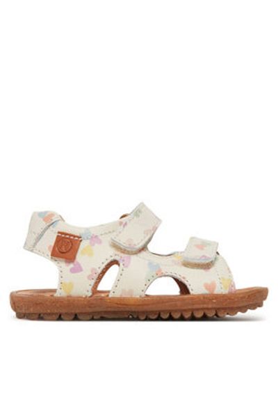 Naturino Sandale bej pentru fete NATURINO-0502430 67 SKY CALF HEARTS MILK M