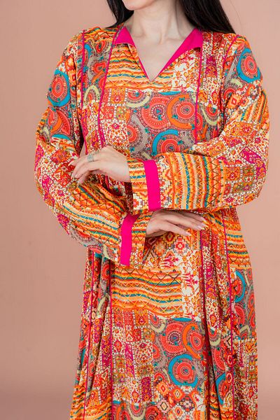 IKKXA Pattern Printed Modern Jalabiya
