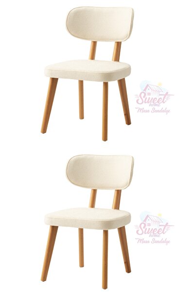 Sweet Home Masa Sandalye Masal Ahşap Gürgen Sandalye 2 Lı Set Cafe,Restaurant...