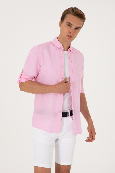U.S. Polo Assn. Men's Light Pink Long Sleeve Shirt 50299597-Vr078