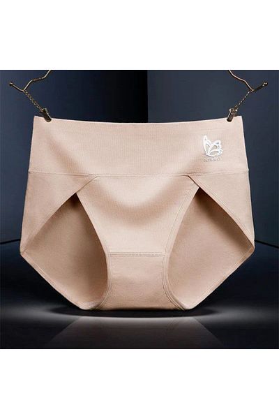 Generic Comfy Cotton Blends Normal Fit Elastic Closure Stylish Women's Underwear - Skin