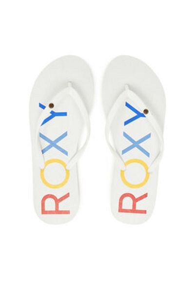 Roxy Women's Flip-Flops white ROXY-ARJL100876 WNM WHITE/RAINBOW MONOGRAM