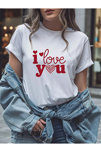 donamod Volim te Štampano Oversize kroj T-shirt