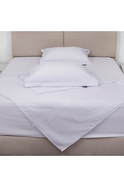 Bed N Home SA طقم ملاءة سرير مُجهزة، ١٠٠٪ قطن مصري، ٢٥٠ خيطًا، أبيض، ٢ كيس وسادة. ١٢٠ × ٢٠٠ سم