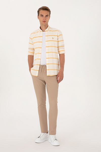 U.S. Polo Assn. Men's Beige Canvas Trousers 50300436-Vr011
