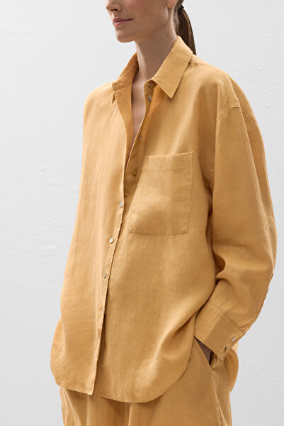 Oysho % 100 keten relaxed gömlek