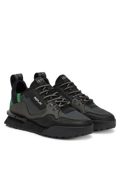Replay Men's Sneakers black REPLAY-GMS1P .000.C0059L 503 BLACK GREEN