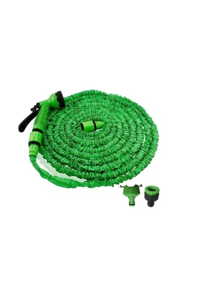 stuffix Furtun de grădină extensibil cu 7 funcții, lungime 45 m, verde
