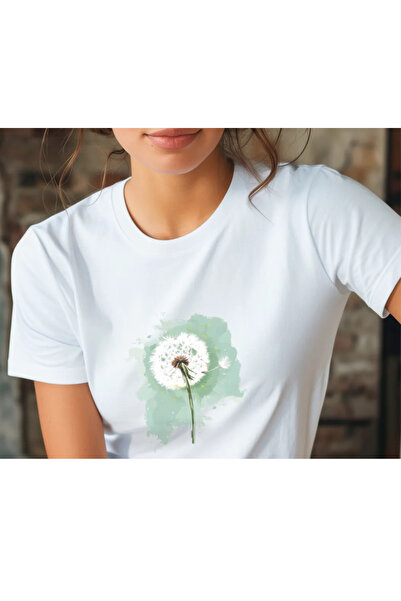 donamod تي شيرت كبير الحجم مطبوع عليه الهندباء