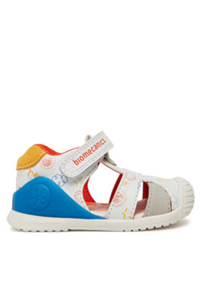 BIOMECANICS Sandale pentru băiat alb BIOMECANICS-252116 C835 BLANCO Y YEMA (NAPA)