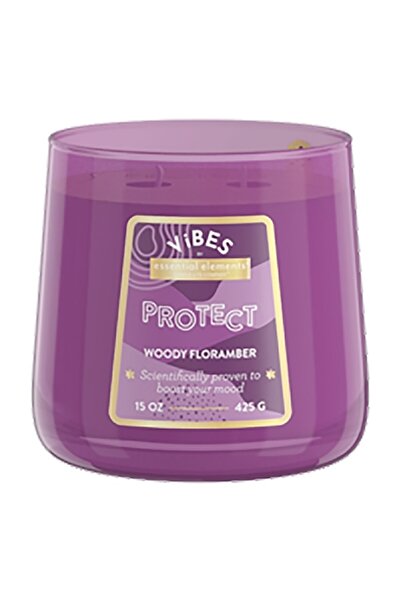 Candle-Lite شمعة فيبس 2-ويك بروتكت وودي فلورامبر عطرية طبيعية من شمع الصويا ف...
