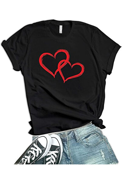 donamod Dvostruko srce B Štampano O Oversize kroj majica