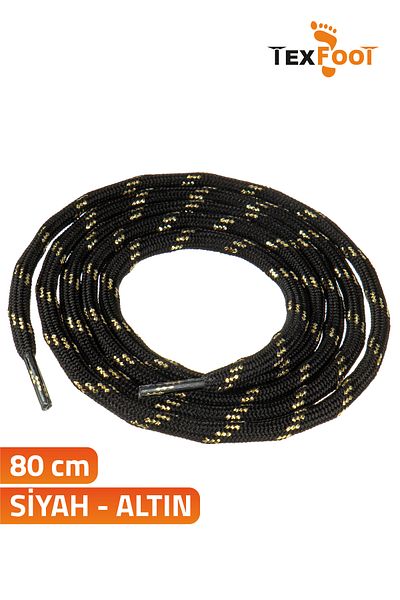 TexFoot Round Polyester Striped Sports Shoe and Boot Laces 80cm