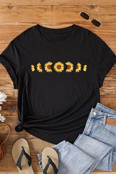 donamod Žena suncokret T-shirt