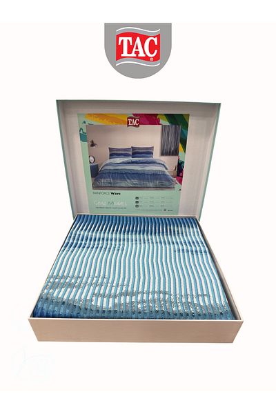 Taç Wave Blue Ranforce Young Fashion Double Duvet Cover Set