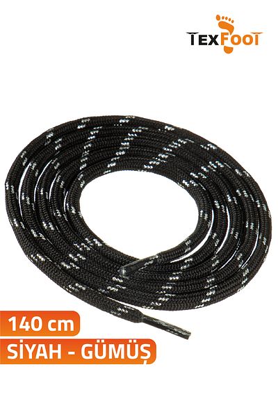 TexFoot Round Polyester Striped Sports Shoe and Boot Laces 140cm
