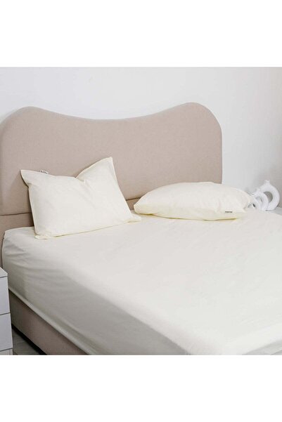 Bed N Home SA Ivory Fitted Sheet Set, 100% Egyptian Cotton, 250 Thread Count, 2 Pillowcases, 200*200cm
