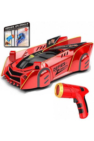 COOYA USB Charging Infrared Induction Wall Climbing Car with LED Lights, 8.5 x 15 x 5.5cm, Red
