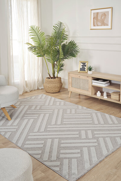 Kaşmir Halı Kaşmir Halı İskandinav Frida Grey Salon Mutfak Halısı Yolluk