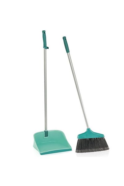 rexa Sweeper Set with Handle and Open Dust Pan, Turquoise