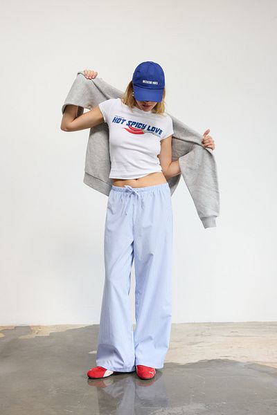 bases. Wide Leg Draped Trousers
