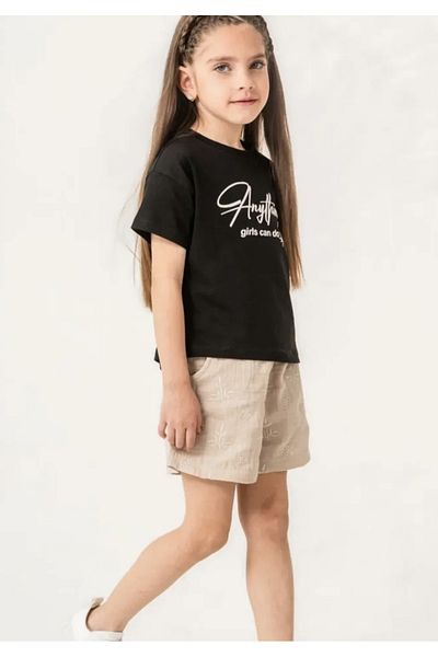 CİCHLİD Shorts and Brodeled T-Shirt Set