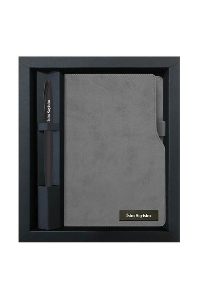 Sana Özgü Kişiye Özel İsim Baskılı Kutulu Defter ve Kalem