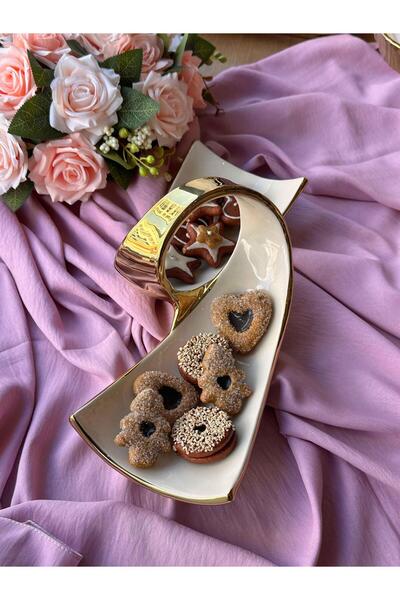 Canba Dream Gold Dikdörtgen Servis Tabağı 2 Bölmeli