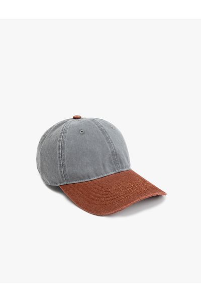 Koton Cotton Color Contrast Washable Cap Hat